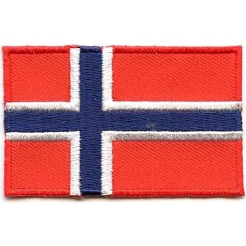 Norway Country Embroidery Patches/Garment Label Made by Twill with Heat Cut Edge and Iron On Backing MOQ50pcs Free Shipping