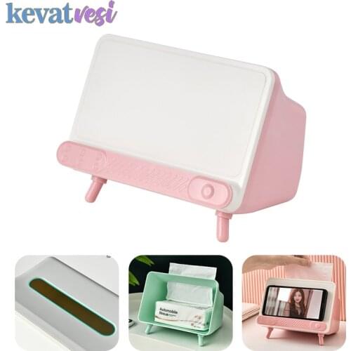 Table Cell Phone Support Holder for Phone Desktop Stand for Ipad Tissue Boxes Napkin Box Phone Stand Holder Storage Rack
