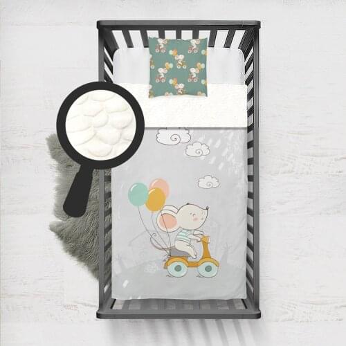 Kids Minky Blanket Super Soft and Warm Blankets Children for Couch and Bed Gray Mouse Balloon Model 194