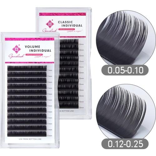 Genielash 0.07-0.25 Extension Eyelash Supplies Individual Eyelashes Mink 8-15mm Cilios Hybrid Set Natural Lash Extension 12Lines