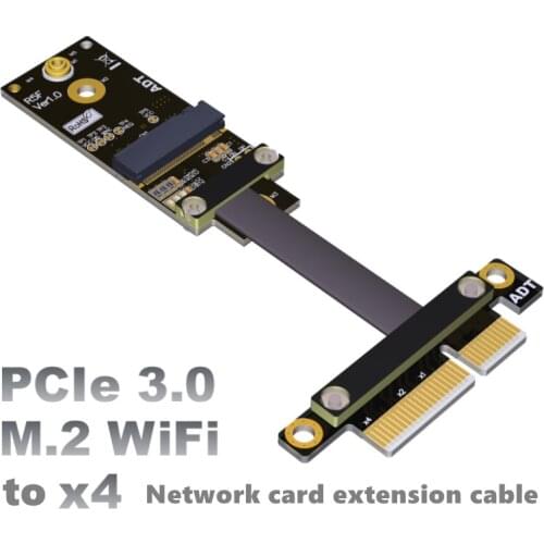 Riser PCIe x4 To M.2 A.E. key WiFi Adapter Card Cable Extension PCI-E 4X PCI-Express m2 A E Key Conversion Adapter Cord R25SF