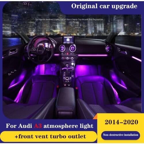 For Audi A3 MQB platform 2014~2020 Front vent +Dashboard Middle Console Atmosphere advanced Ambient Light