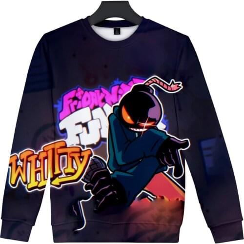 Friday Night Funkin 3D O-Neck Capless Sweatshirt Men/Women Long Sleeve Harajuku Streetwear 2021 Video Game Hip Hop Clothing