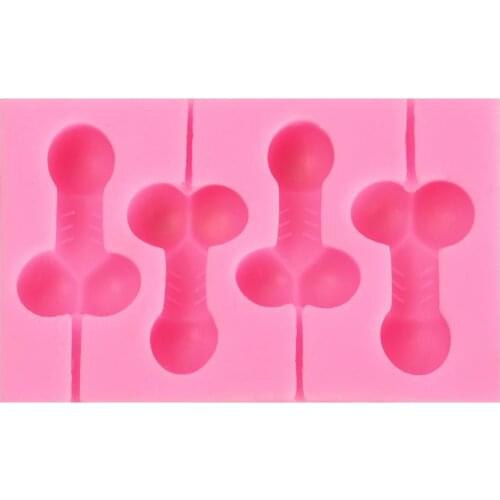 Penis Shape Lollipop Mold Silicone form For Stand Cake Decoration Chocolate Fondant 3D Organ Soap Mould Crafts Baking Tool