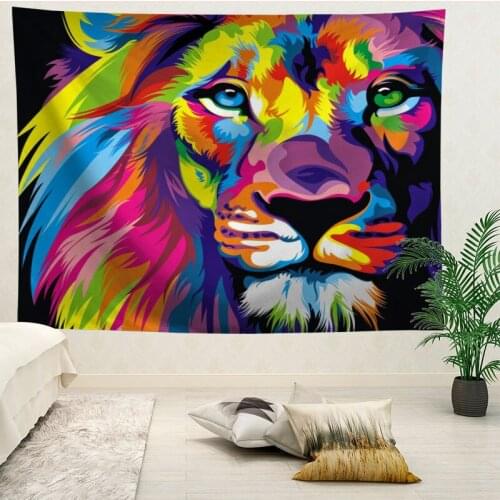 Custom High Quality Lion Hanging Tapestry Home Party Decoration Tapestries Photo Background Cloth Table Cloth Wall Tapes