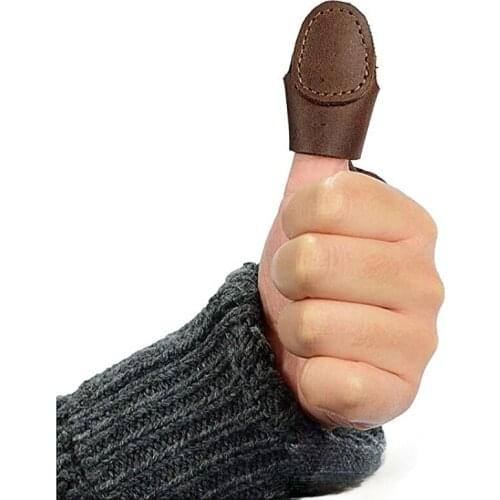 Bow and Arrow Finger Protection Cowhide Leather Case Shooting Game Guard Mongolian Card