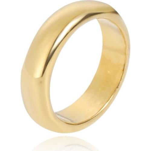 Retro 18k Yellow Gold Ring For Women Simple Design Wedding Bands Round Finger Ring Engagement Fine Jewelry Birthday Gifts