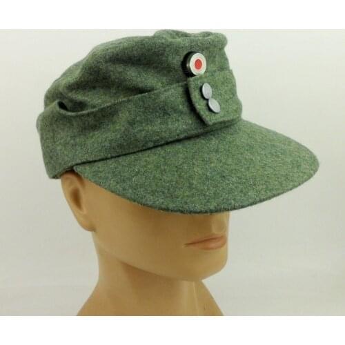 WWII WW2 German Cap Badge With German M43 Cap Hat Wool - SIZE L