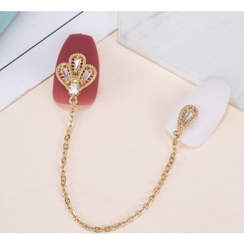 1Pcs New Shiny 3D Alloy Metal Pendant Chain Butterfly Nail Art Decoration Rhinestone DIY Manicure Nails Accessories Ornament