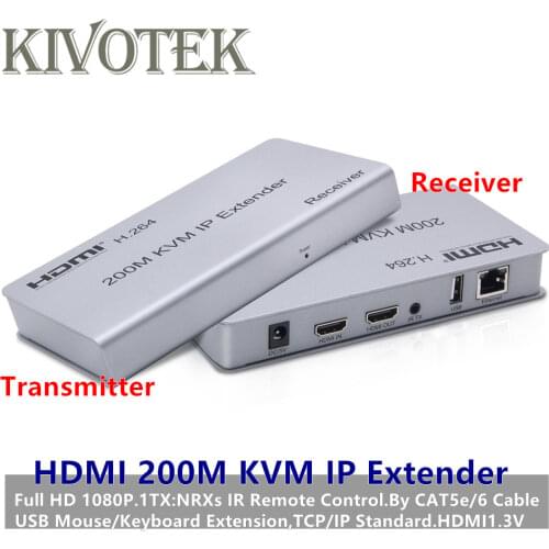 1080P HDMI KVM IP Extender Adapter 200m 1TX:NRXs by RJ45 UTP Lan Cable Female Connector For PC HDTV Display Free Shipping