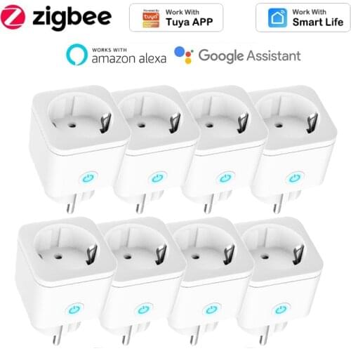 16A EU Power Monitor Tuya ZigBee Smart Plug Smart Life APP Control Wireless Smart Home Timer Socket Compatible Alexa Google Home
