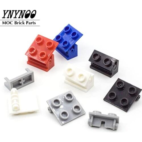 20Pcs/Lot MOC Brick Parts Hinge Brick 2x2 Top Plate Thin Hinge Brick 1x2 Base Compatible with 3937 3938 6134 Kids DIY Toys Gifts
