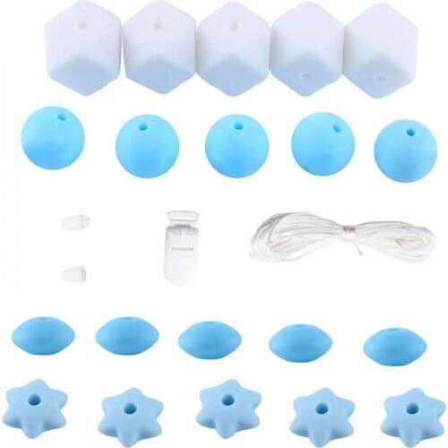 2020 Safe Silicone Beads Gum Anti-dropping chain Set Baby Nipplle Clip Chain Accessory New Baby DIY Pacifier Chain Necklace Set