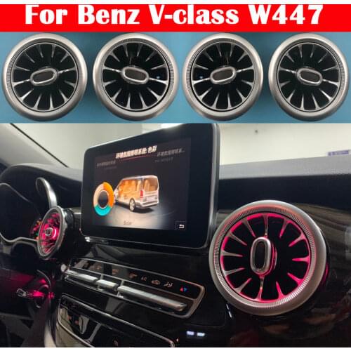 3/64-color Car Synchronous Original Atmosphere Lamp For Benz V-class W447 Ambient Light V260 LED Air Vent Turbine Nozzle