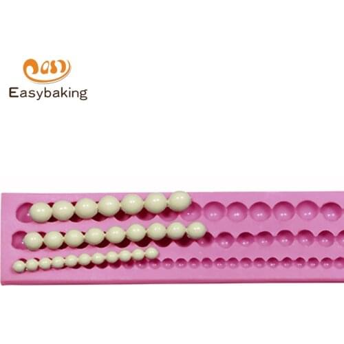 3 Kinds Kitchen Cooking Baking Tools Pearl Necklace Mold Fondant Silicone Mold Fondant Wedding Cake Decorating