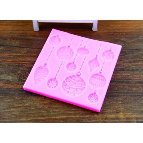 Kitchen DIY Creative 3D DIY Silicone Mold Fondant Christmas Decorative Ball Silicone Mold Chocolate Fondant Cake Mold A808