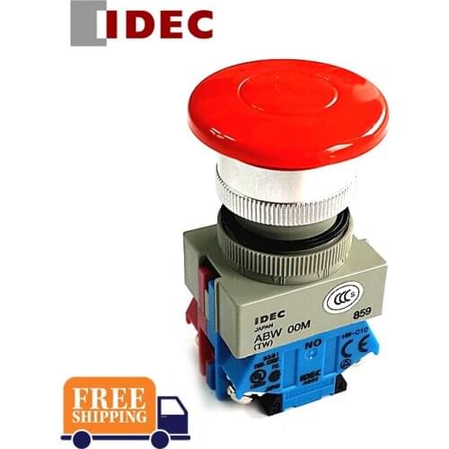 5PCS IDEC SWITCH ABW 22mm ABW410 ABW411 ABW401 G R B Y 1NC 1NO Self-reset button SWITCH ABW411R ABW411G