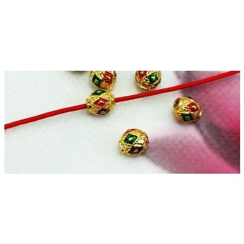 6mm 10pcs/lot Tibetan Silver Oil dripping gilt torus Loose Bead Spacer Connectors for DIY Jewelry Making bracelet