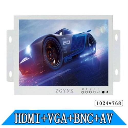 8 inch Open Frame Industrial monitor/metal monitor with VGA/AV/BNC/HDMI monitor White