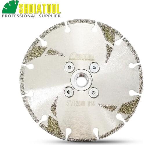 SHDIATOOL 5" Coated diamond cutting & grinding disc M14 flange with protection 125MM electroplated diamond saw blade