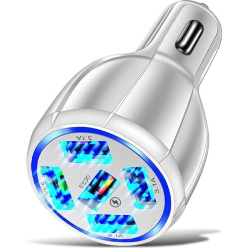 5 Ports USB Car Charge 48W Quick 7A Mini Fast Charging For iPhone 11 Xiaomi Huawei Mobile Phone Charger Adapter in Car 30