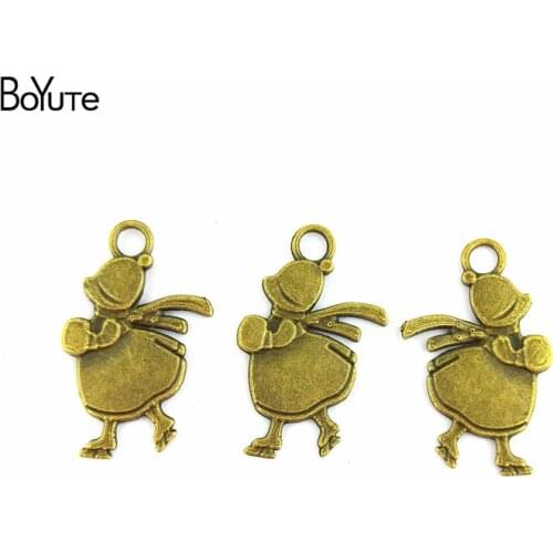 BoYuTe (50 Pieces/Lot) 19*29MM Antique Bronze Plated Zinc Alloy Winter Girl Diy Pendant Charms for Jewelry Findings Components