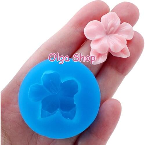 HYL331 25.0mm x 23.2mm Flower Silicone Mold Fondant Cake Decoration Candy Resin Clay Earrings Necklace Craft Soap Candle