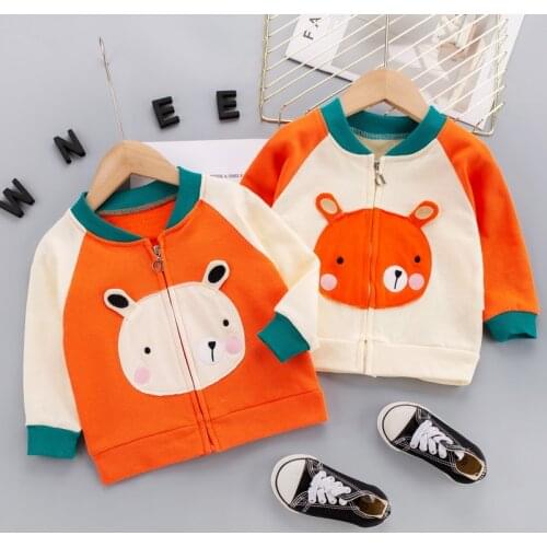 1-4Year Cute Bear Spring Children Coat Autumn Kids Jacket Boys/Girls Outerwear Coats Active Windbreaker Baby Clothes Clothing