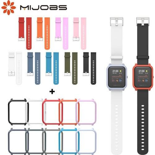 For Amazfit Bip GTS Strap Amazfit Bip S Case Smart Wristband Wrist Bracelet Protector Case Cover Bumper in a Set for Amazfit Bip