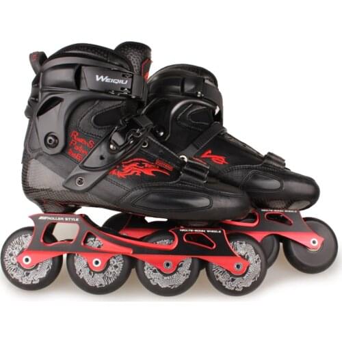 2 Layers Carbon Fiber Professional Slalom Inline Roller Skates Adult Kids Free Skating Shoes Sliding Patines 4 Wheel Rollerblade