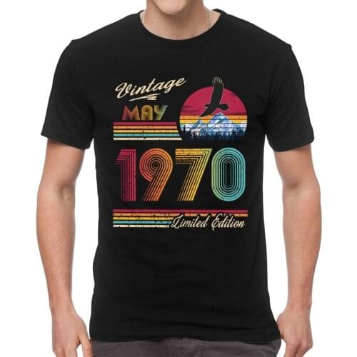 May 1970 T-shirt Mens Fashion T Shirt Short Sleeve 100% Cotton 50 Year Old 50th Birthday Tshirt Urban Tee Top