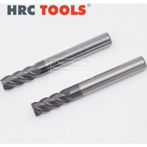 1pcs Carbide Alloy Coated Steel endmill 2Pcs/Lot Shank 6mm 10mm 12mm CNC Milling Cutter Kits for Machining