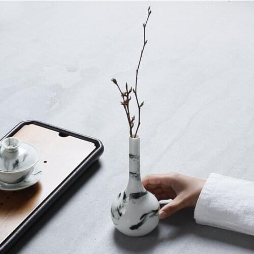 Chinese Ceramic Vase Home Decorations Hydroponic Flower Arrangement Dried Flowers and Flowerpot Creative Tea Ceremony Decoration