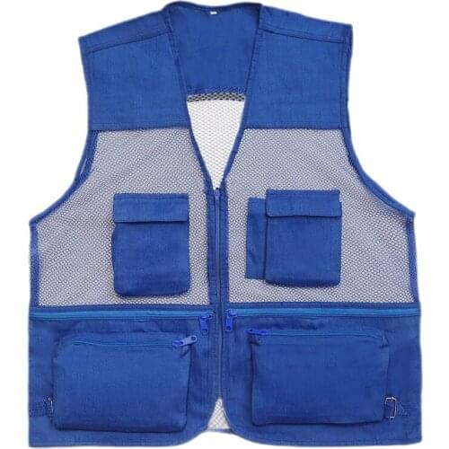 Summer mesh men breathable vest outdoor casual Waistcoat multi-pocket Photography fishing travel Sleeveless Jacket wholesale