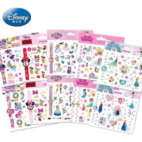 Disney cartoon sticker Tattoo sticker Disney Princess Frozen Anna Elsa Princess Sofia Mickey Mouse children Tattoo Stickers toys