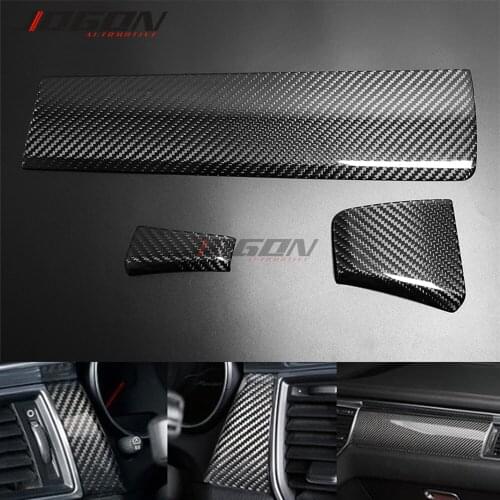 Carbon Fiber Made Car Interior Central Console AC Vent Outlet Frame Sticker Trim For Porsche Macan 95B 2014 - 2018