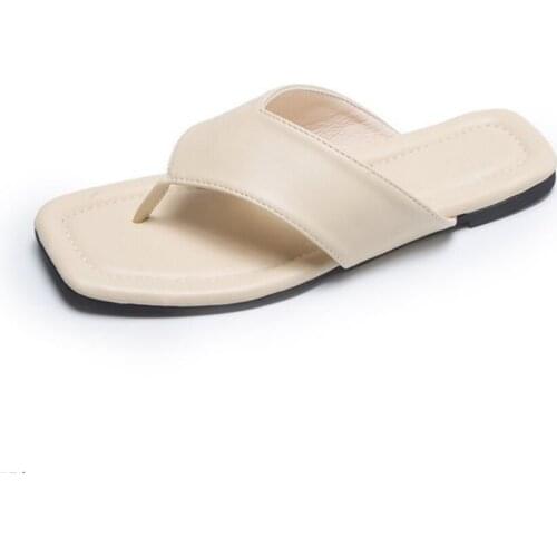 2020 New Brand Women Slipper Summer Outdoor Sandal Square Slip On Flip Flop Elegant Women Slides Sandal tong femme terlik bayan
