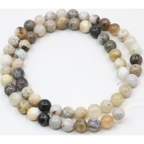 New 6/8/10mm Multicolor Bamboo Leaf Agates Natural Stone Jades Onyx Round Loose Spacers Beads Diy Jewelry Making 15inch B3473
