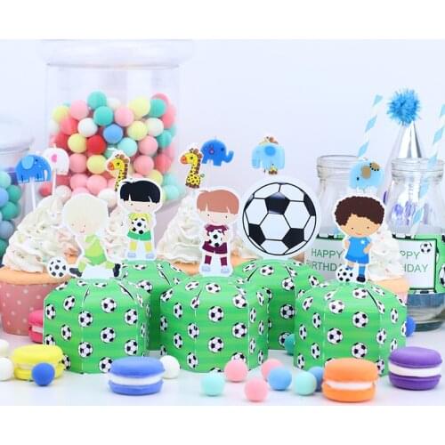 Soccer Favor Box Candy Box Gift Box Cupcake Box Boy Kids Birthday Party Supplies Decoration Event Party Supplies