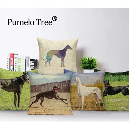 Custom Greyhound Cushions Throw Pillow Cover Dog Animal New Cushion Covers Home Decor Cushions Case Sofa Animal Pillows Cases