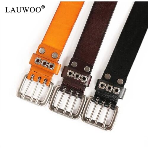 Belt punk high quality belt Men and Woman belt leather luxury brand pin buckle belt metal big copper rivet waist seal jeans