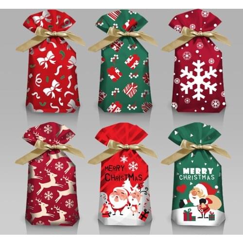 Christmas Gift Bag Paper Christmas Bag for Perfume Doll Candy Cookie Biscuit Nougat Chocolate Paking Box Hand Bag New Year 2021