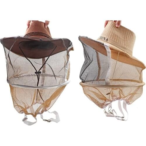 1pcs Beekeeping Hat Cowboy Bee Cap Mosquito cap Sunscreen hat Anti bee Hat beekeeping equipment Wholesale