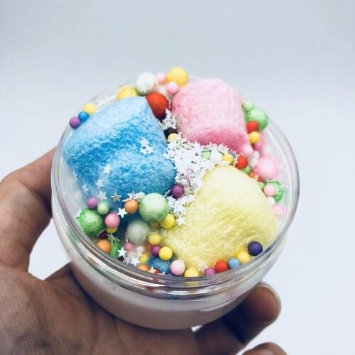 5pcs/pack Candy Color Cotton Slime Mixing Cloud Slime Squishy Scented Stress Kids Mud Putty Clay Sludge Toy for Plasticine Gift