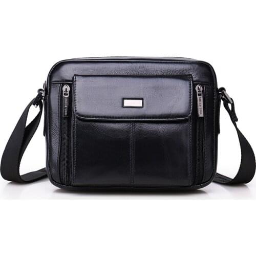 Famous brand design New casual Genuine leather mens shoulder bag male messenger bag leather mens handbag business waist bag