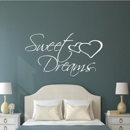 Sweet Dreams Inspirational Quote Wall Sticker Transfer Decal Bedroom Vinyl Posters Nursery Boys Girls Room Decoration P382