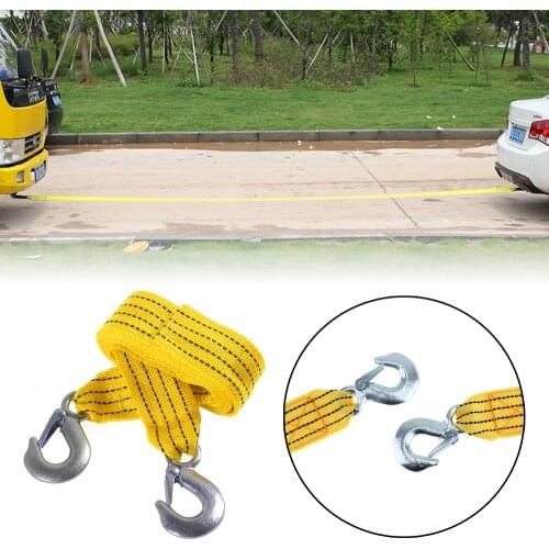 3 Tons 4 Meter Universal Flsorescence Car Tow Cable Towing Strap Rope with Hooks