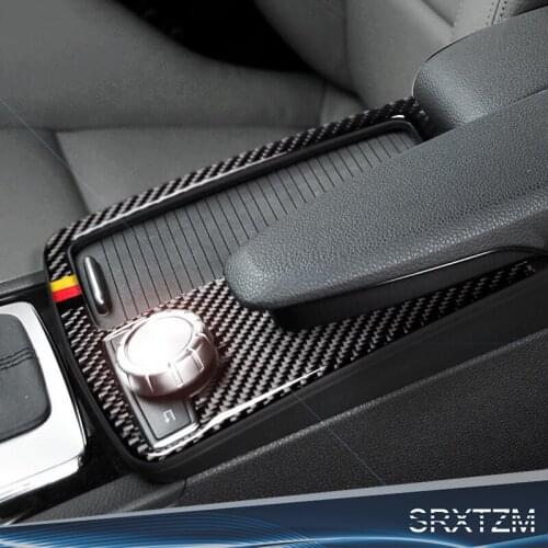 Carbon Fiber Interior Multimedia Handrest Panel Decoration For Mercedes Benz C Class E ClassW204 2007-2013 W212 2010-2012