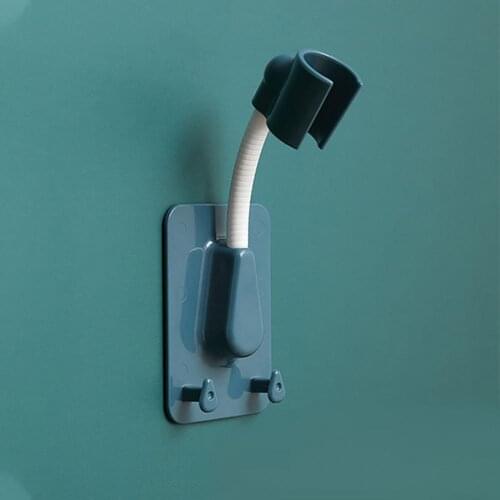 360°rotatable And Adjustable Angle Shower Bracket Self-adhesive Wall Mount Shower Nozzle Holder Double Hook Shower Frame