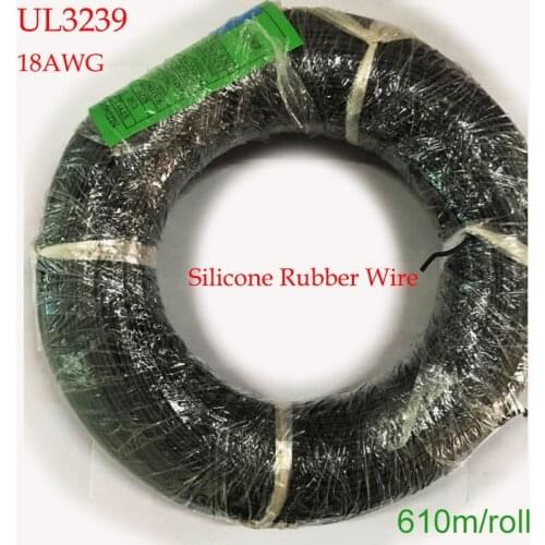 UL3239 18AWG High-Voltage Silica Rubber Wire,0.80mm2 Soft Silicone Gel Tinned Copper Cable 610m/Roll DHL